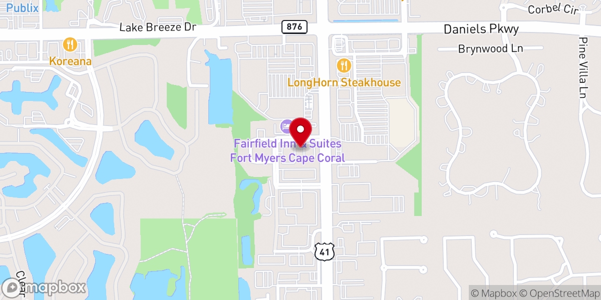 Map showing location of The River Church at Fort Myers