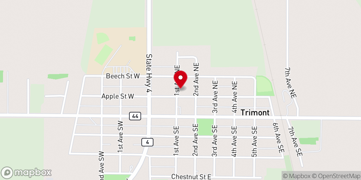 Map showing location of Sinn Family Celebration of Life Center