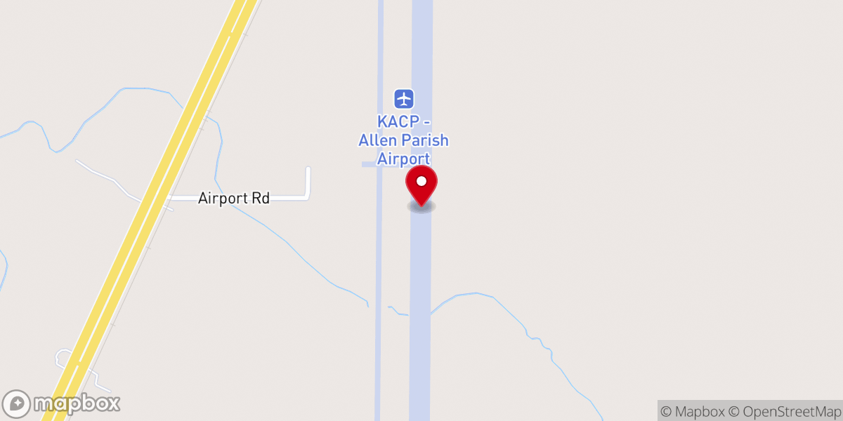 Map showing location of Allen Parish Airport