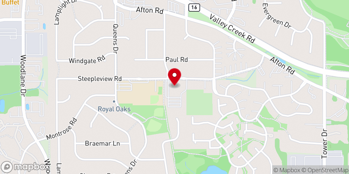 Map showing location of The Grove United Methodist Church - Woodbury