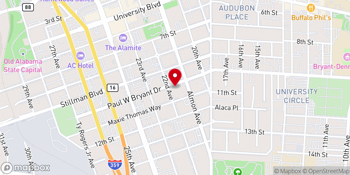Map showing location of St. Paul UMC Tucaloosa