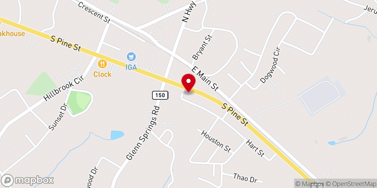 Map showing location of Calvary Hill Baptist Church