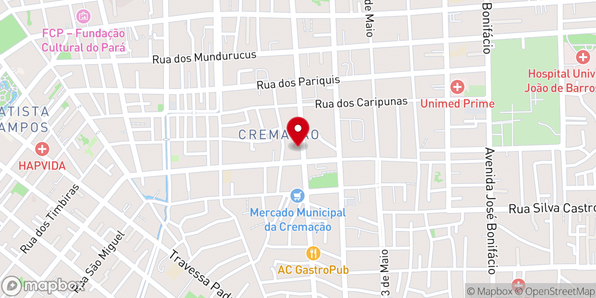 Map showing location of Igreja Cristã Evangélica da Cremação