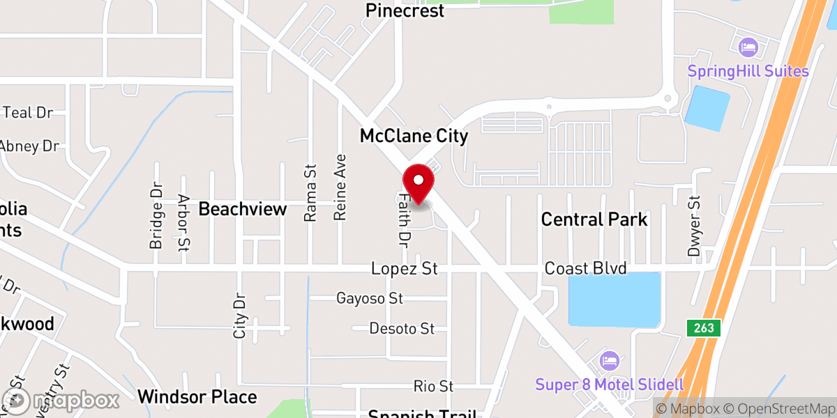 Map showing location of Celebration Church Slidell