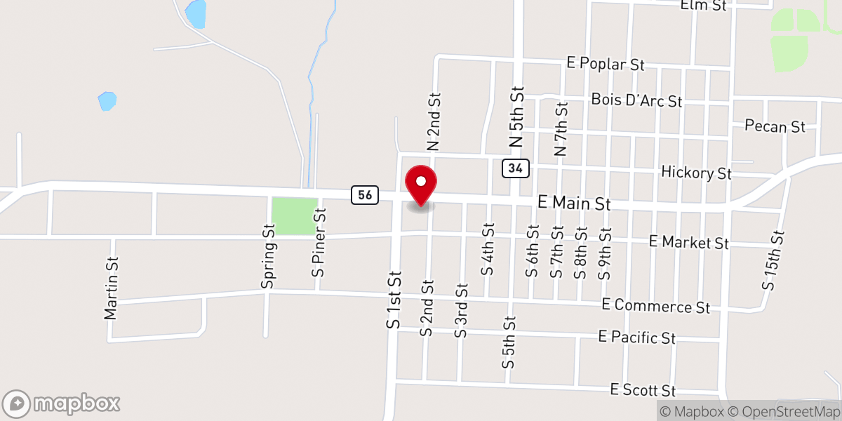 Map showing location of Church of Christ