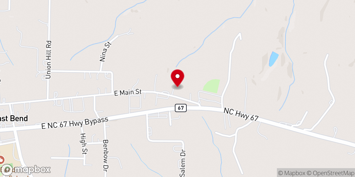 Map showing location of Benbow Chapel AME Zion Church