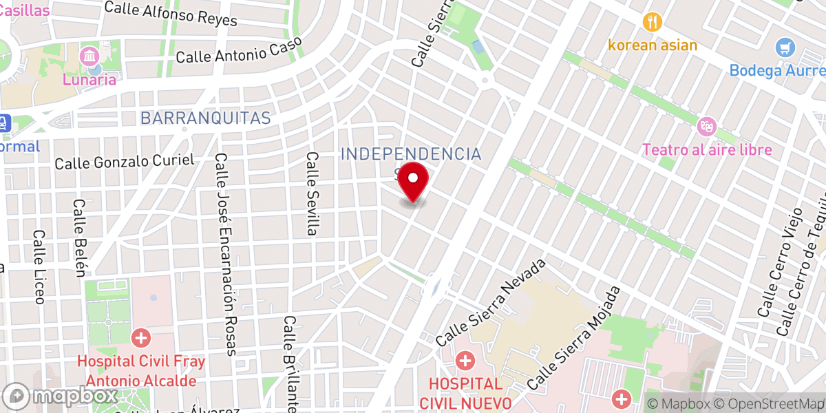 Map showing location of Iglesia Bautista Montes de Sion