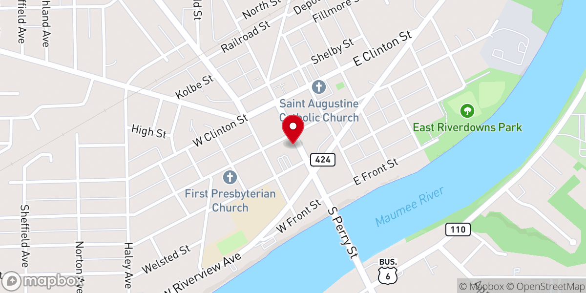 Map showing location of Eddie J's Grille