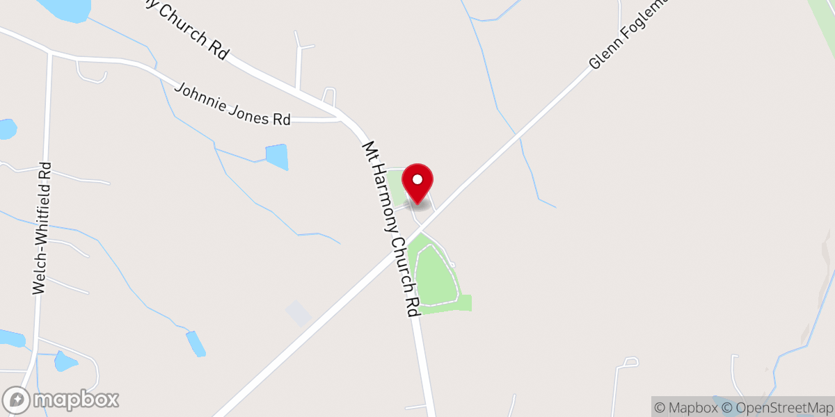 Map showing location of Mount Harmony Baptist Church