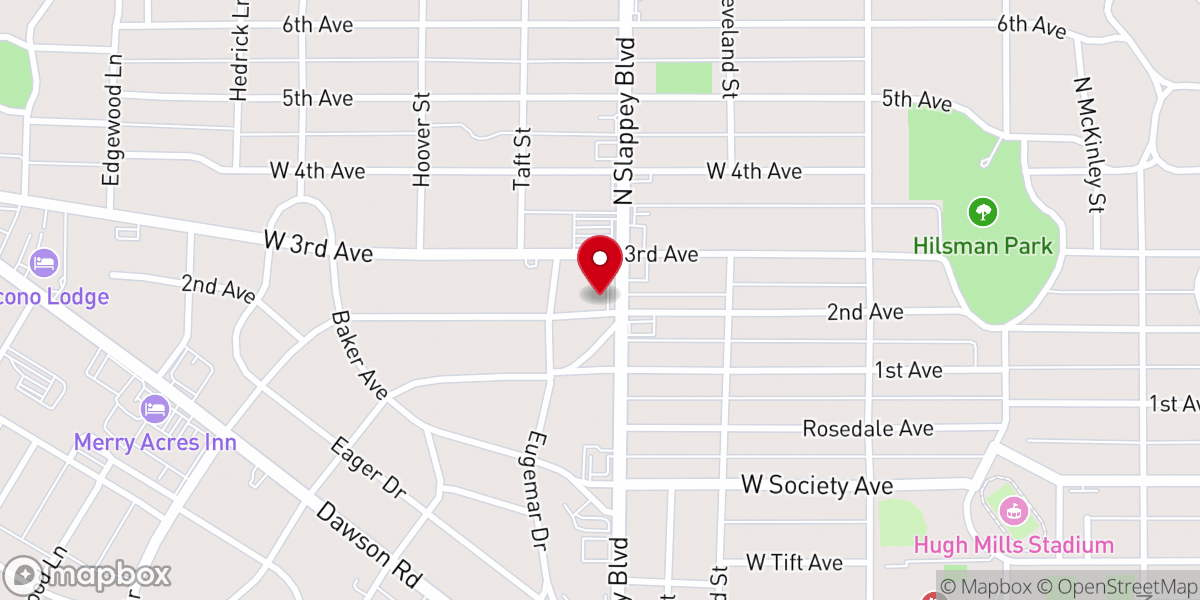 Map showing location of Lutheran Church of Our Savior