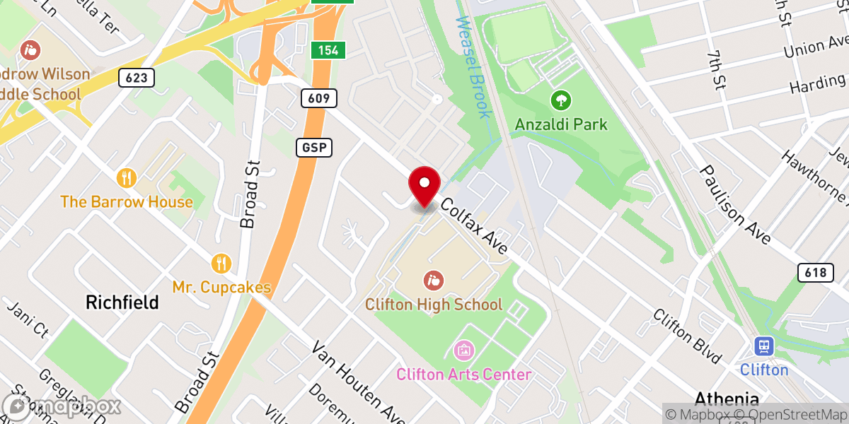 Map showing location of Garden State Church