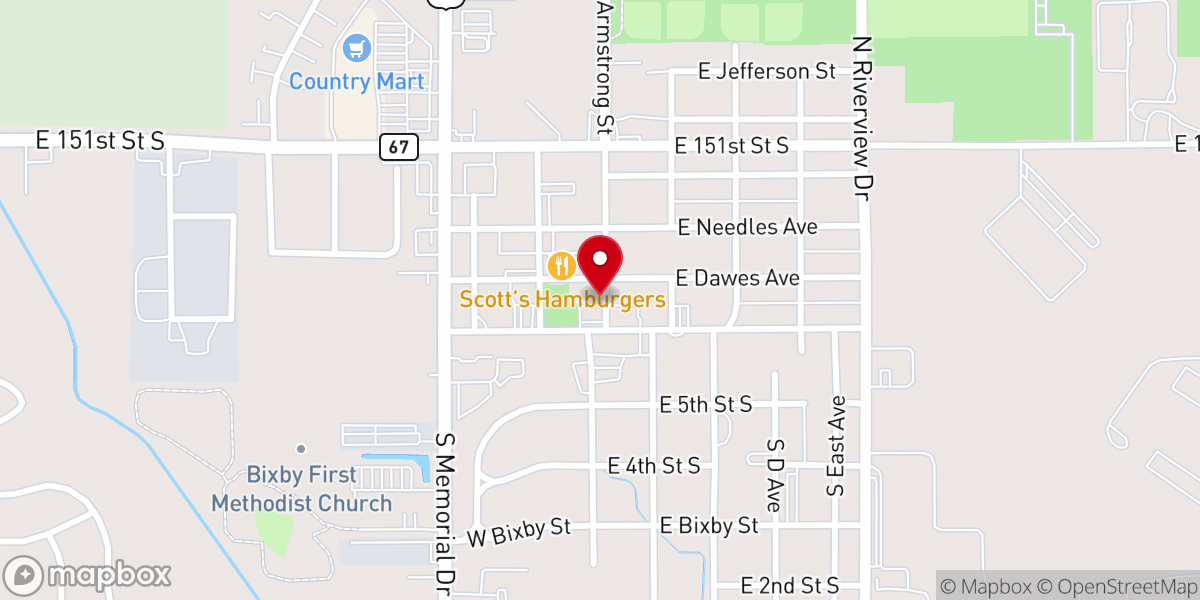 Map showing location of South Community Church