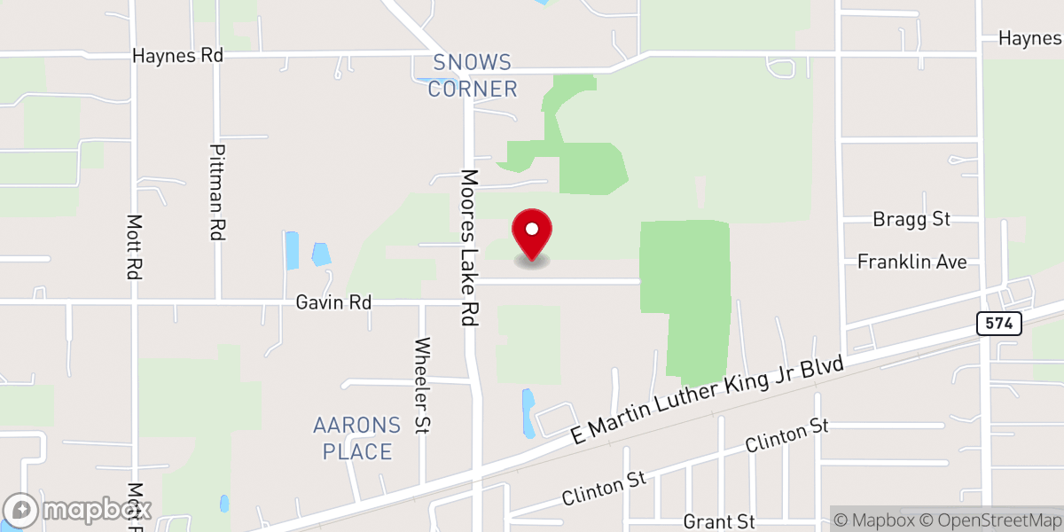 Map showing location of Dover Pentecostal Holiness Church