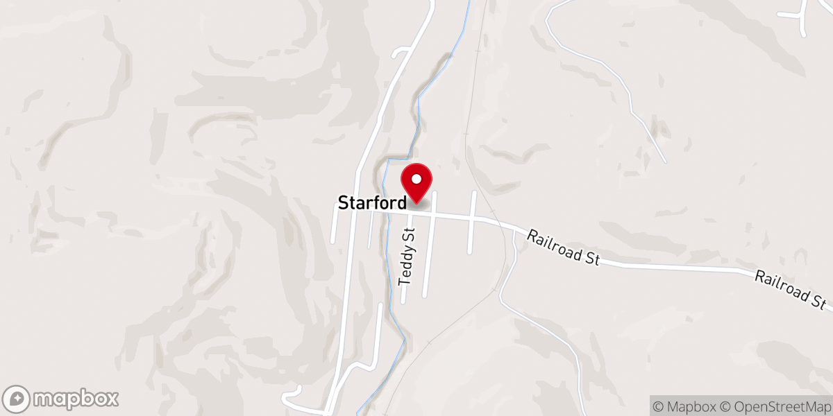 Map showing location of Starford United Methodist Church