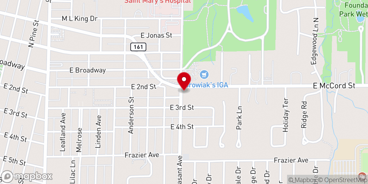 Map showing location of Trinity Lutheran Day Care