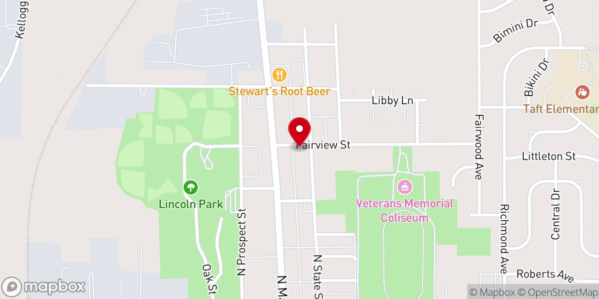 Map showing location of Emmanuel Baptist Church