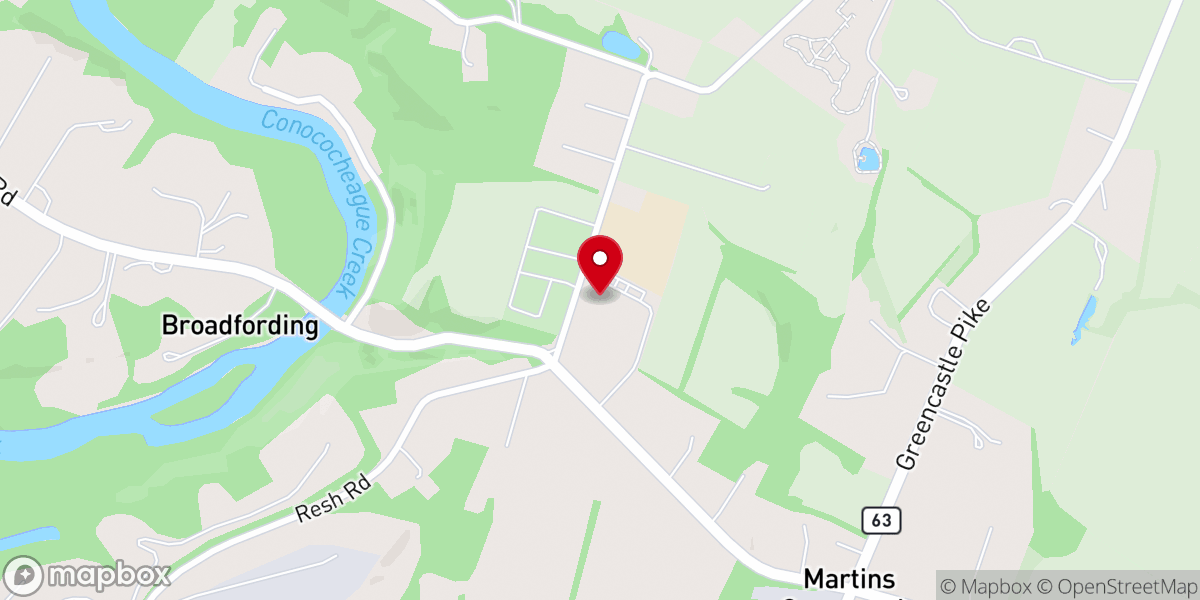 Map showing location of Broadfording Church