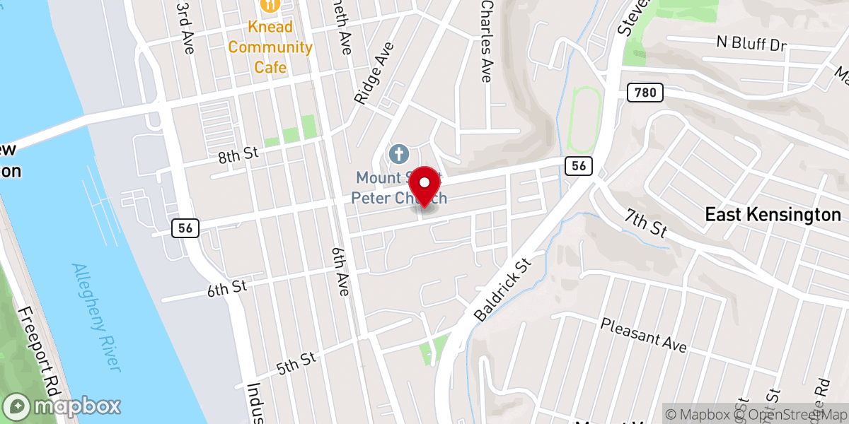 Map showing location of Faith Tabernacle