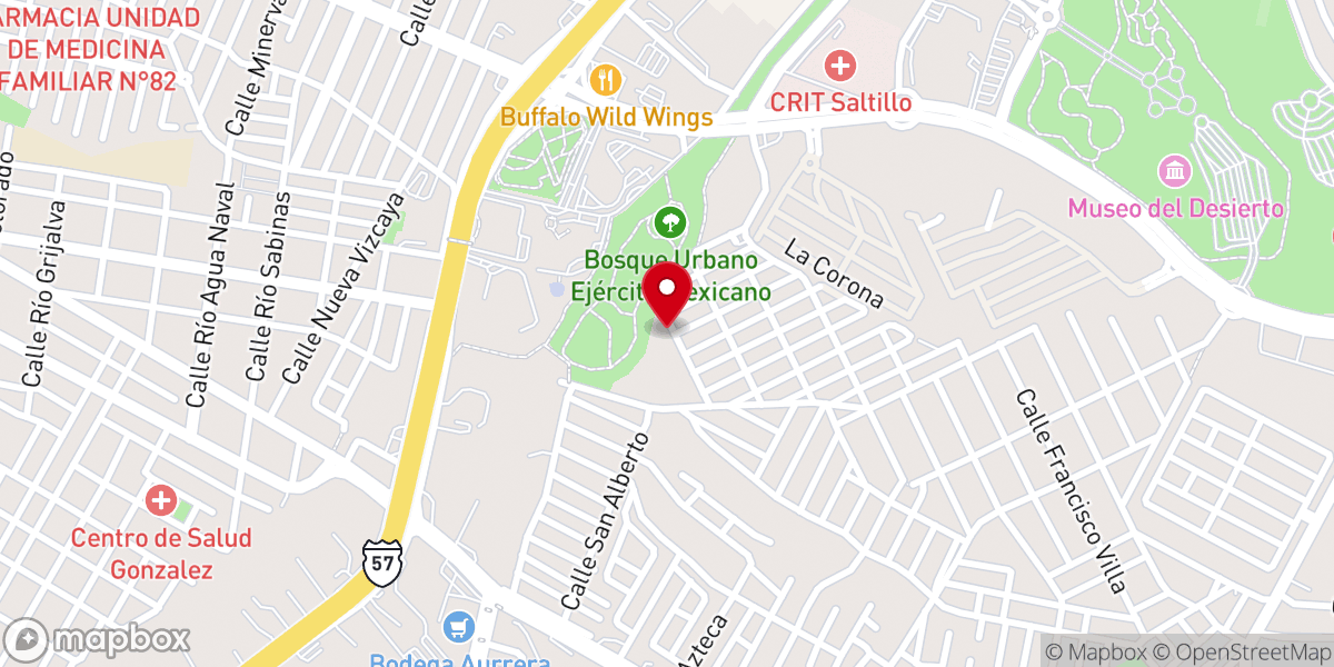 Map showing location of Iglesia Nueva Vida