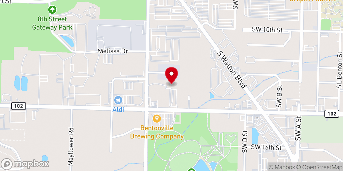 Map showing location of Word of Life Bentonville