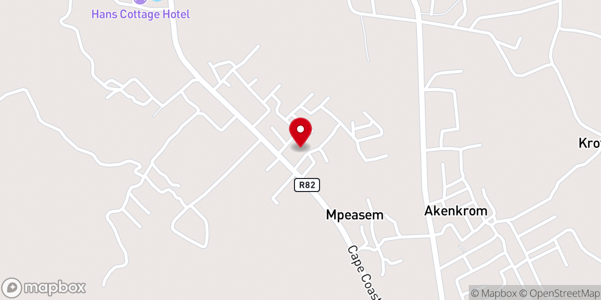 Map showing location of St. Anthony Catholic Church, Mpeasem
