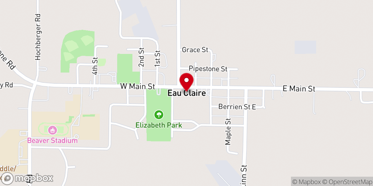 Map showing location of Eau Claire