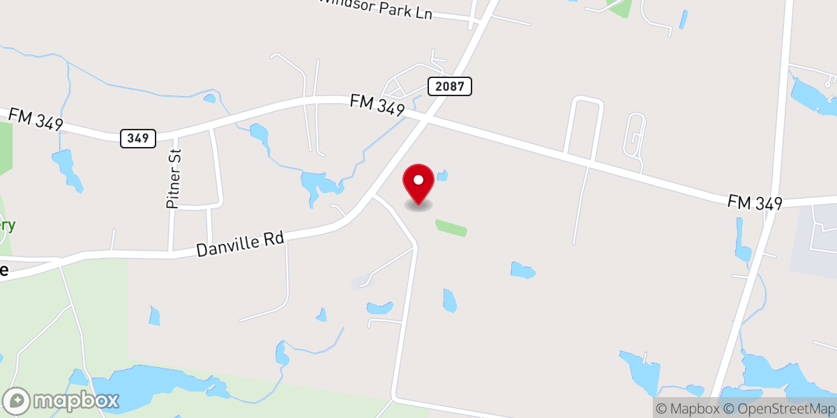 Map showing location of First Baptist Church of Danville