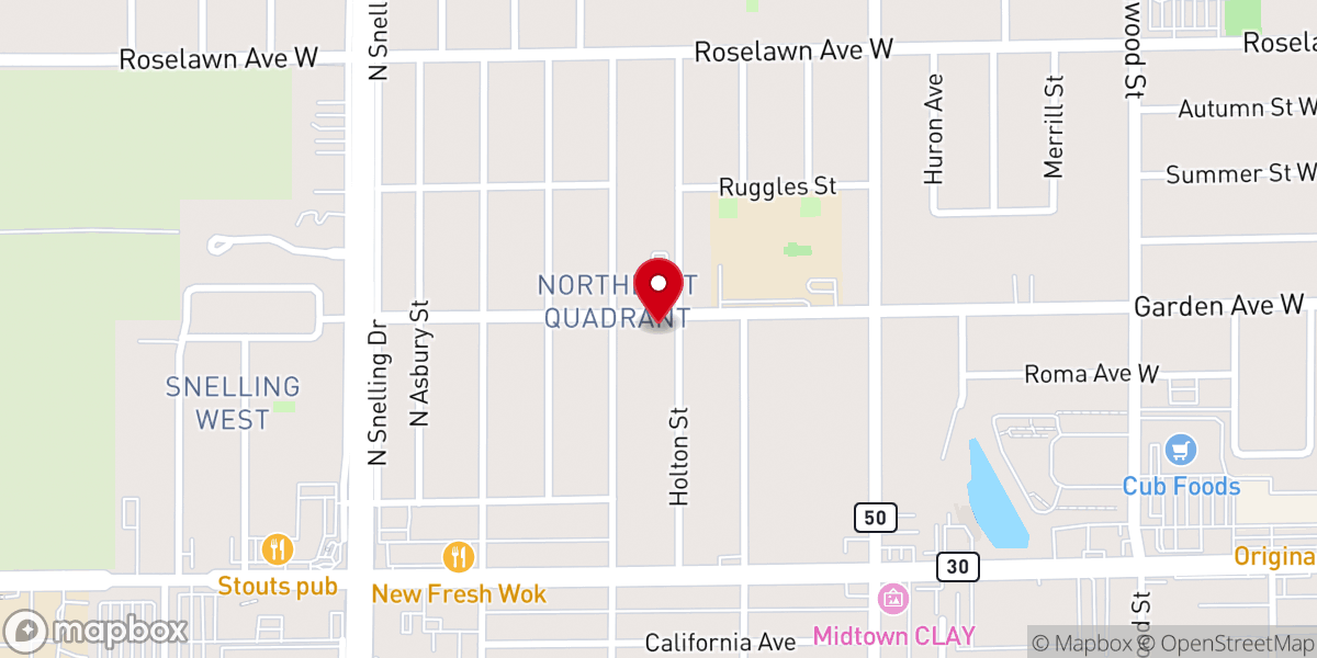 Map showing location of Falcon Heights United Church