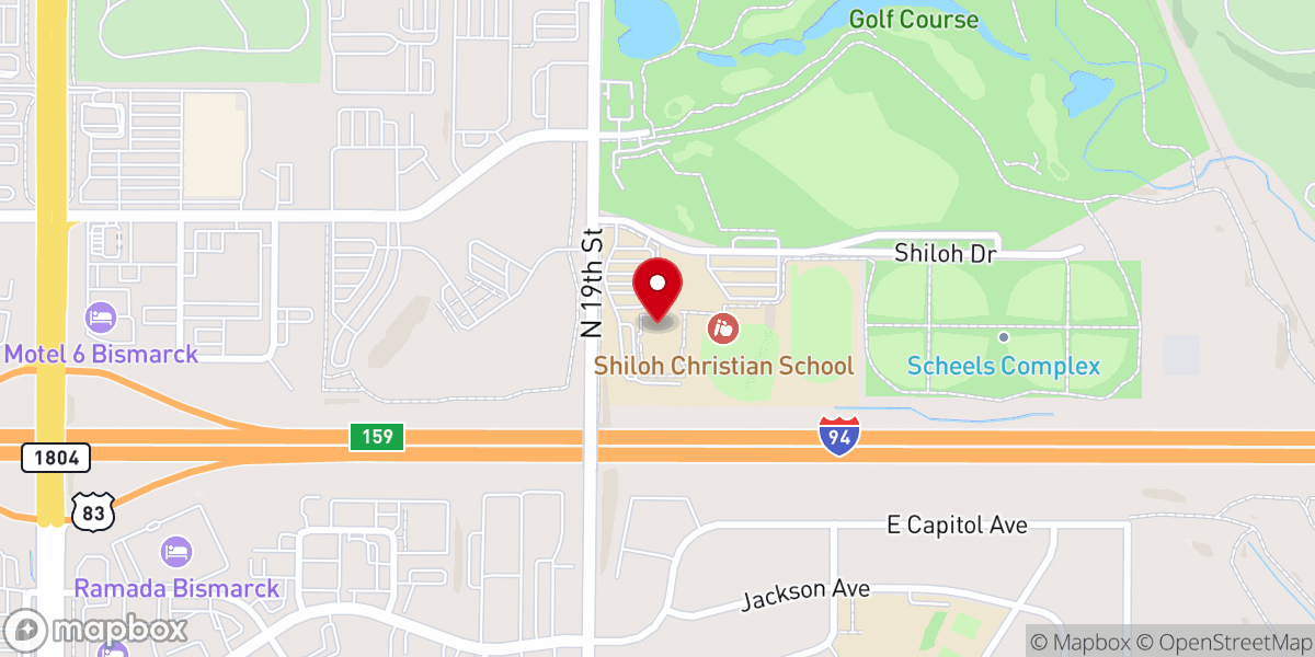 Map showing location of Surprise Church Bismarck