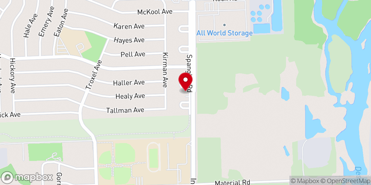 Map showing location of Calvary Apostolic Church