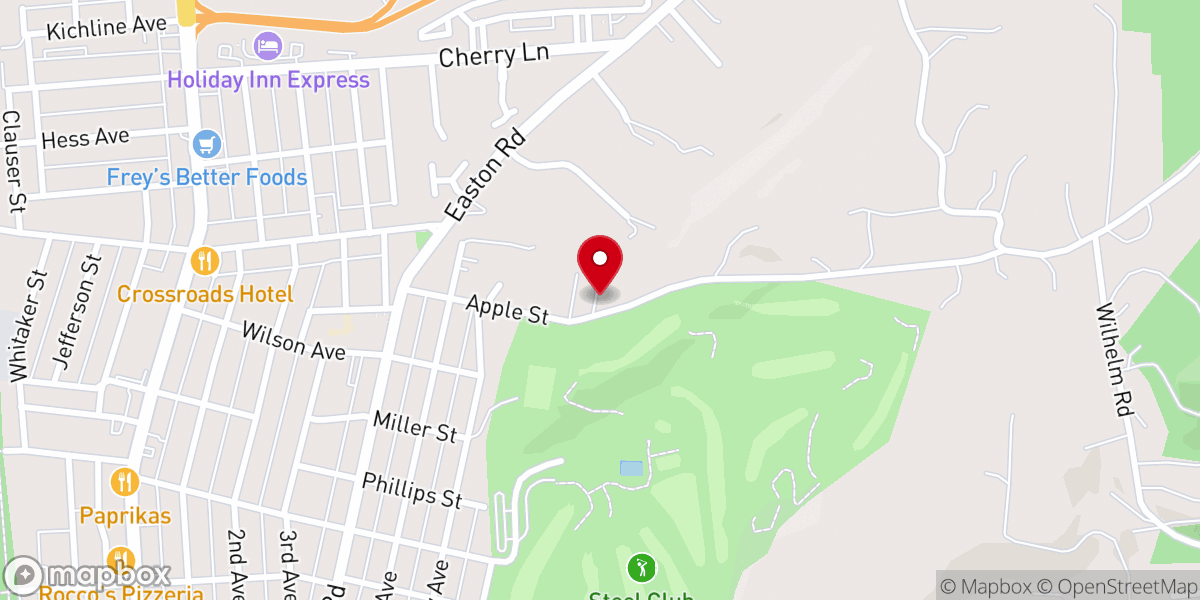 Map showing location of Hellertown Church