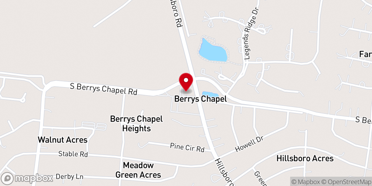 Map showing location of Berry's Chapel Preschool