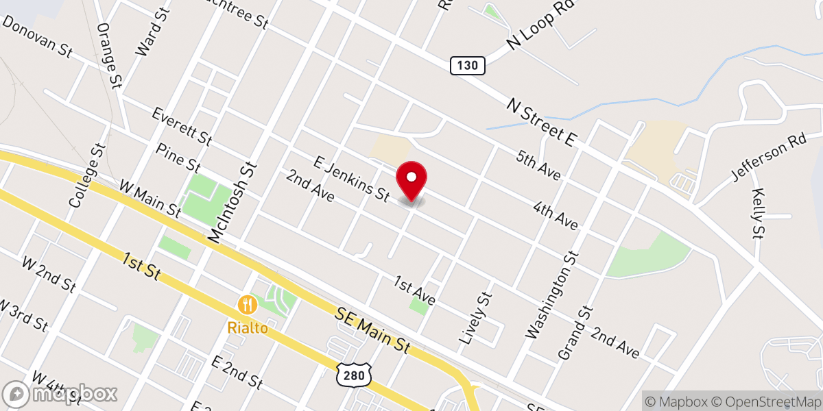 Map showing location of Mt Zion Baptist Church