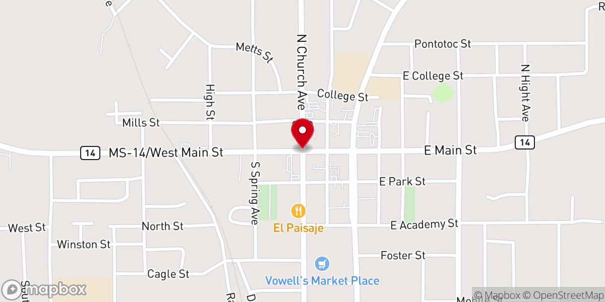 Map showing location of United Methodist Ministry