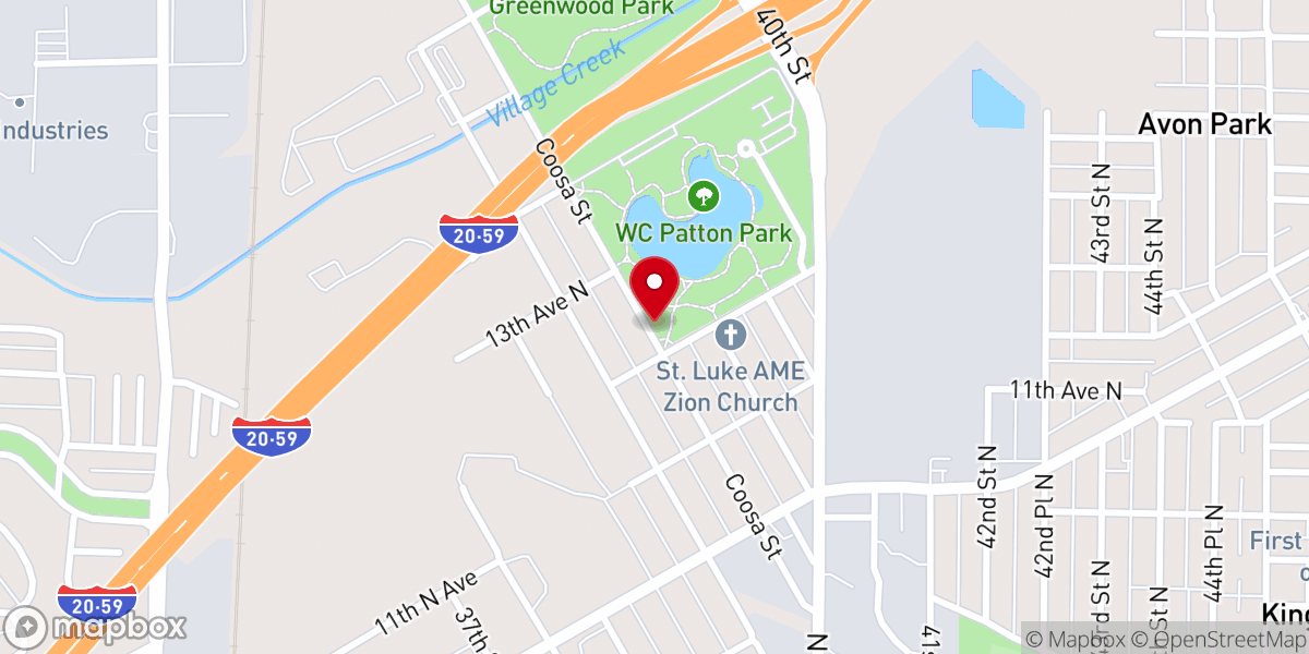 Map showing location of Fortyfifth Street Baptist Church