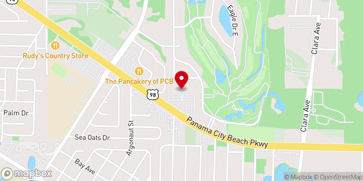 Map showing location of Destiny Worship Center Panama City Beach