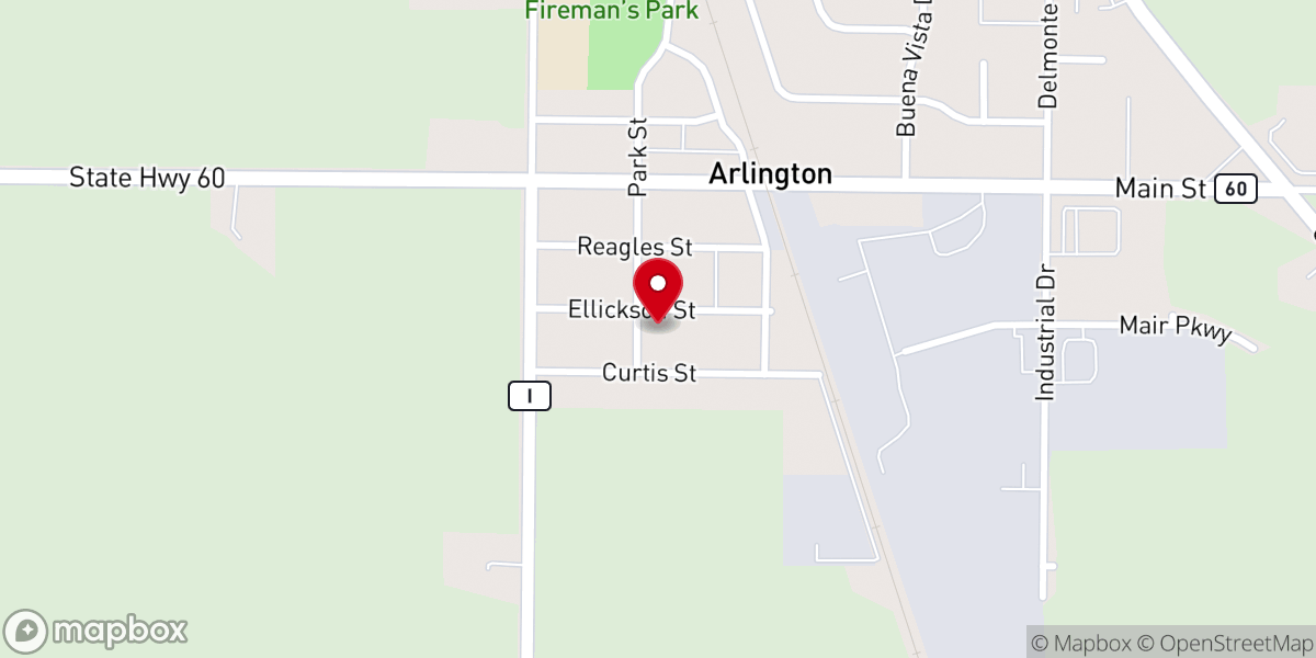 Map showing location of St. Peter's Lutheran Church