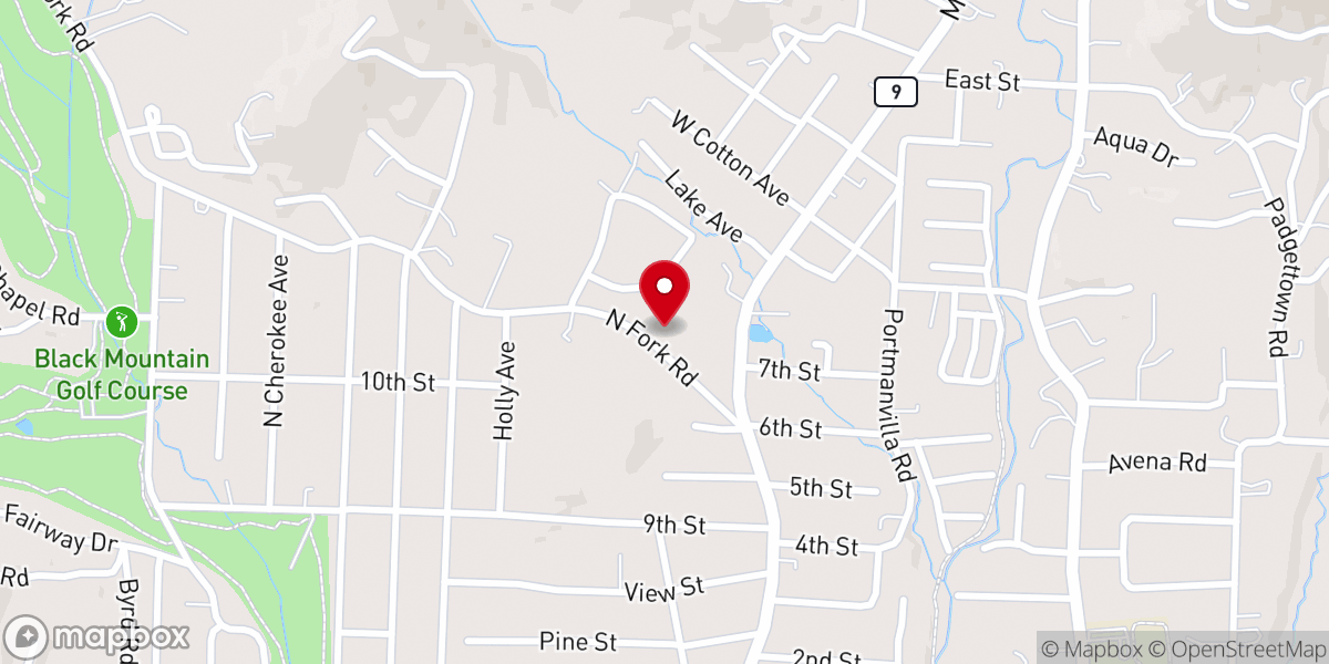 Map showing location of Black Mountain Church Of God