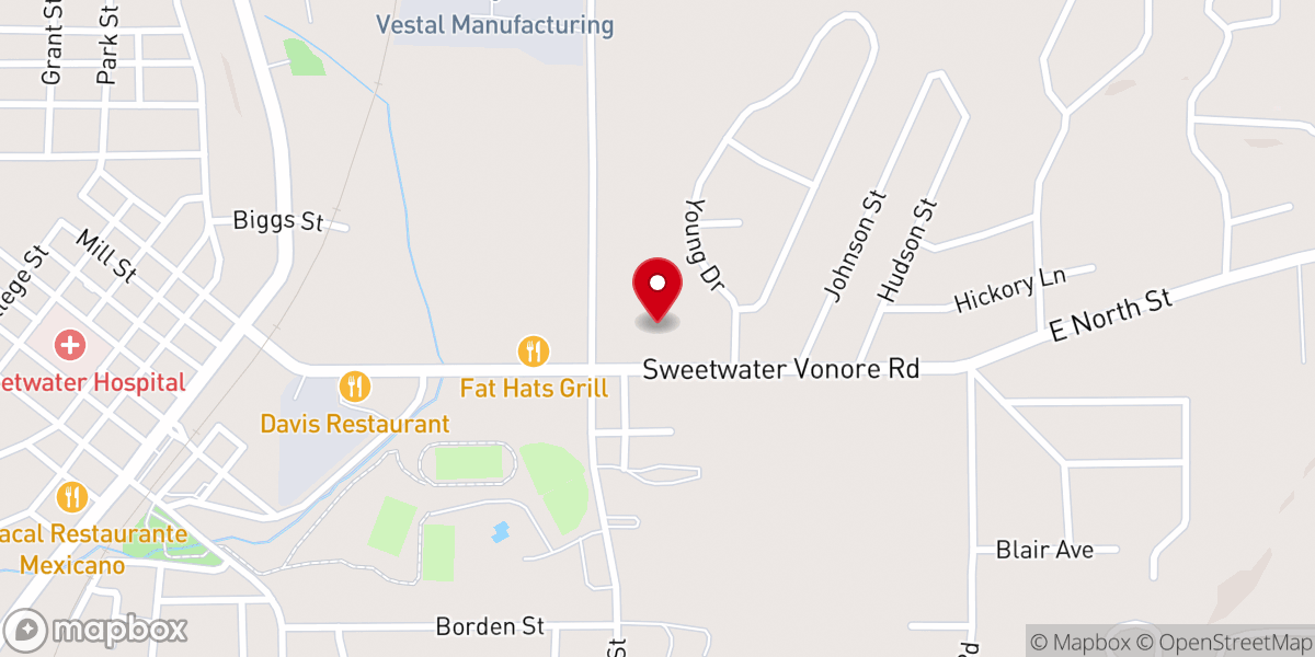 Map showing location of Sweetwater Area Ministries - Food Distribution Center