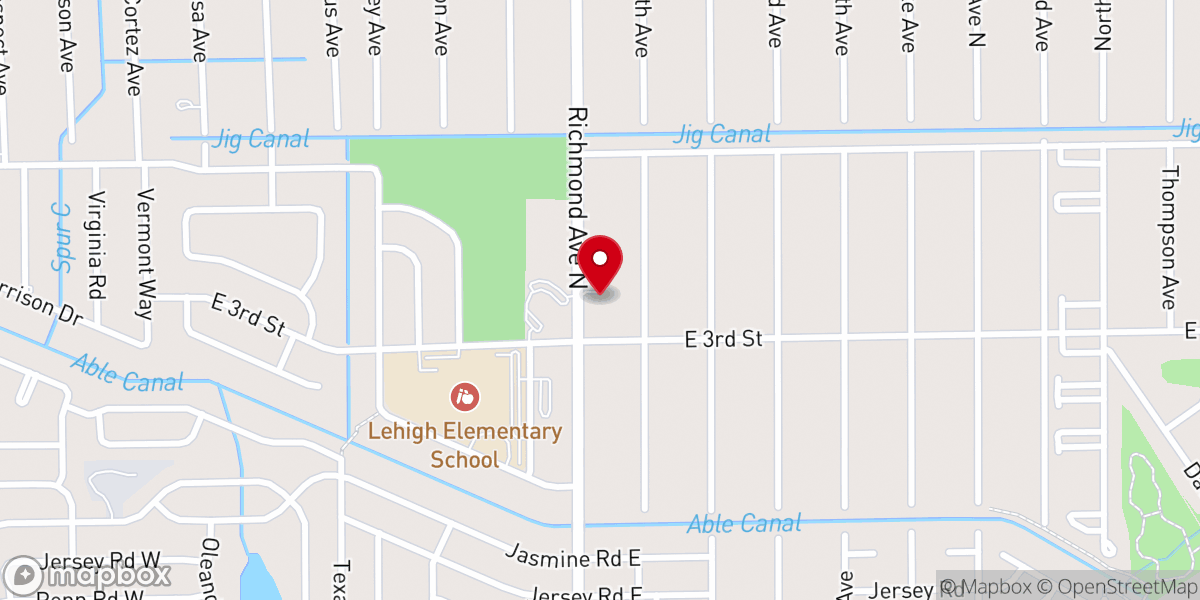 Map showing location of Richmond Avenue Baptist Church