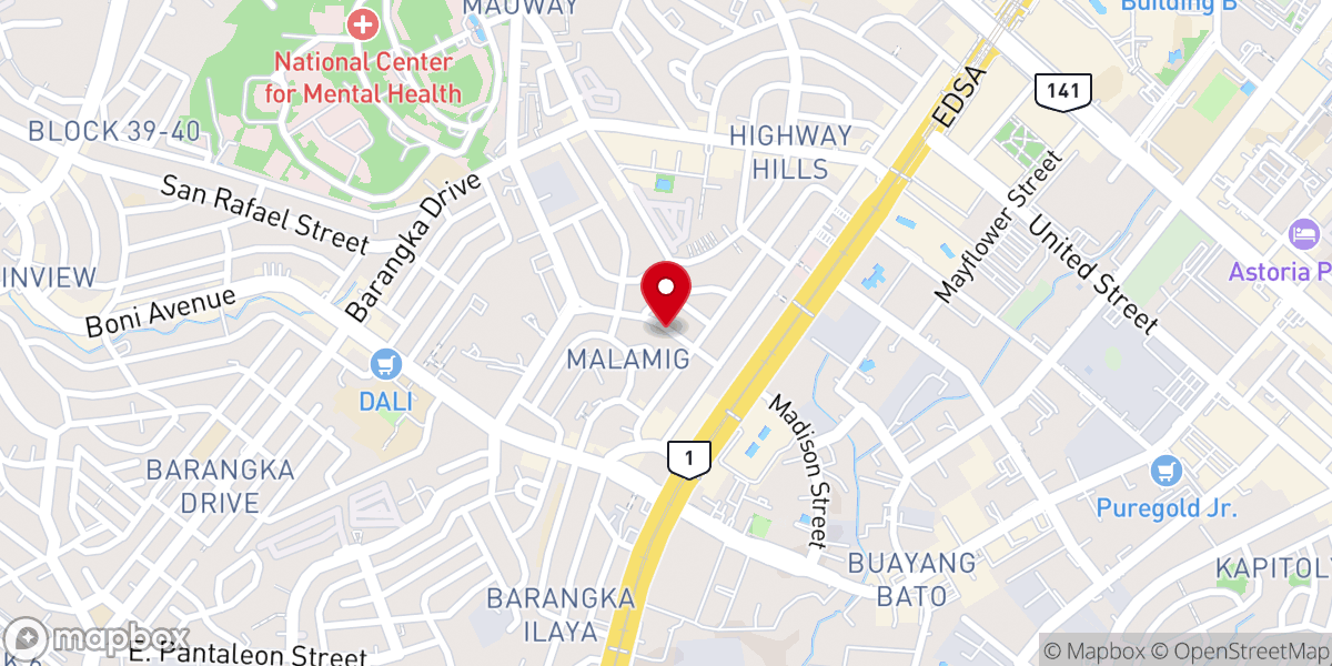 Map showing location of International Baptist College (IBC Mandaluyong College)
