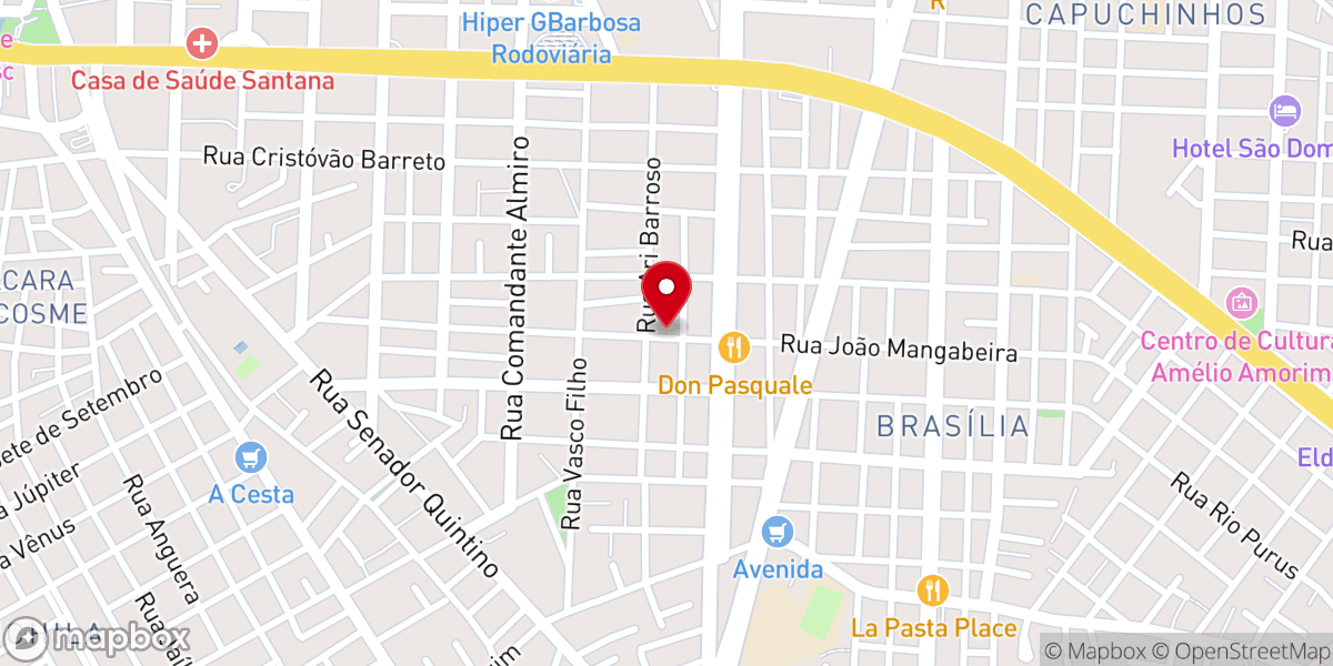 Map showing location of Igreja Batista Bethânia
