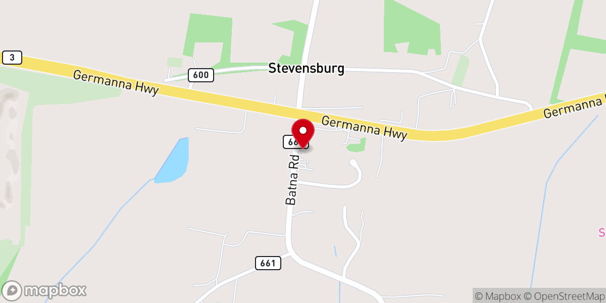 Map showing location of First Century Baptist Church
