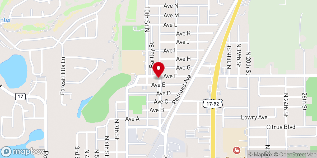 Map showing location of Faith Christian Center