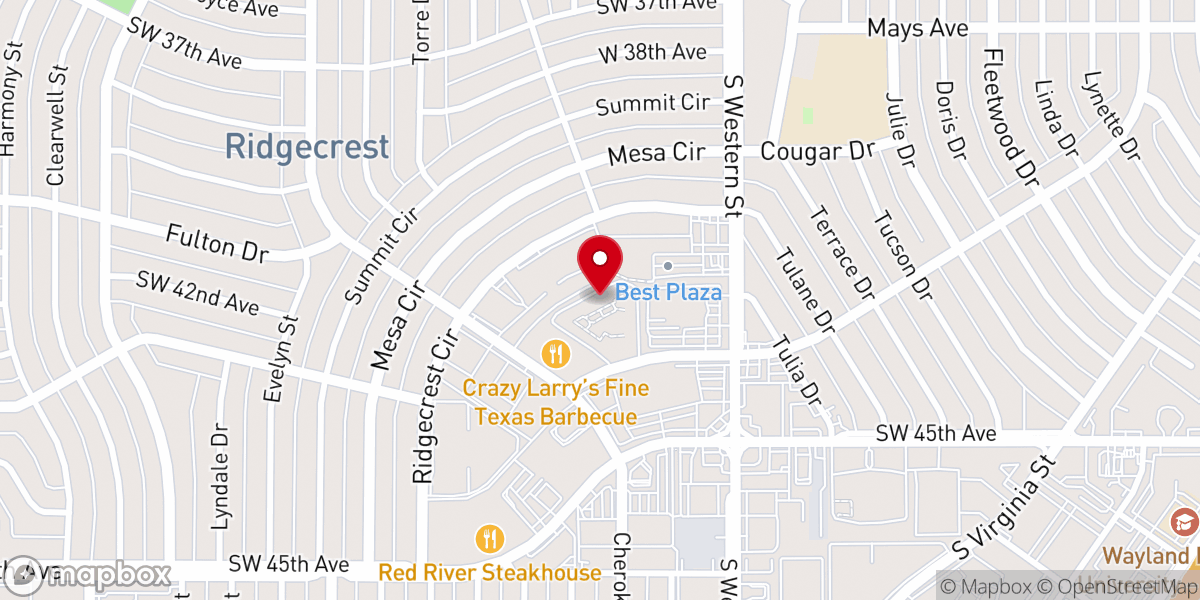 Map showing location of Canyon Korean Baptist Church