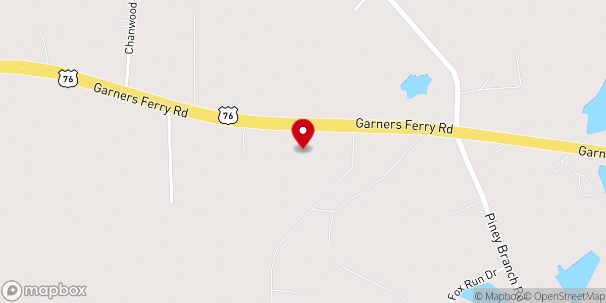 Map showing location of Grandview Baptist Church