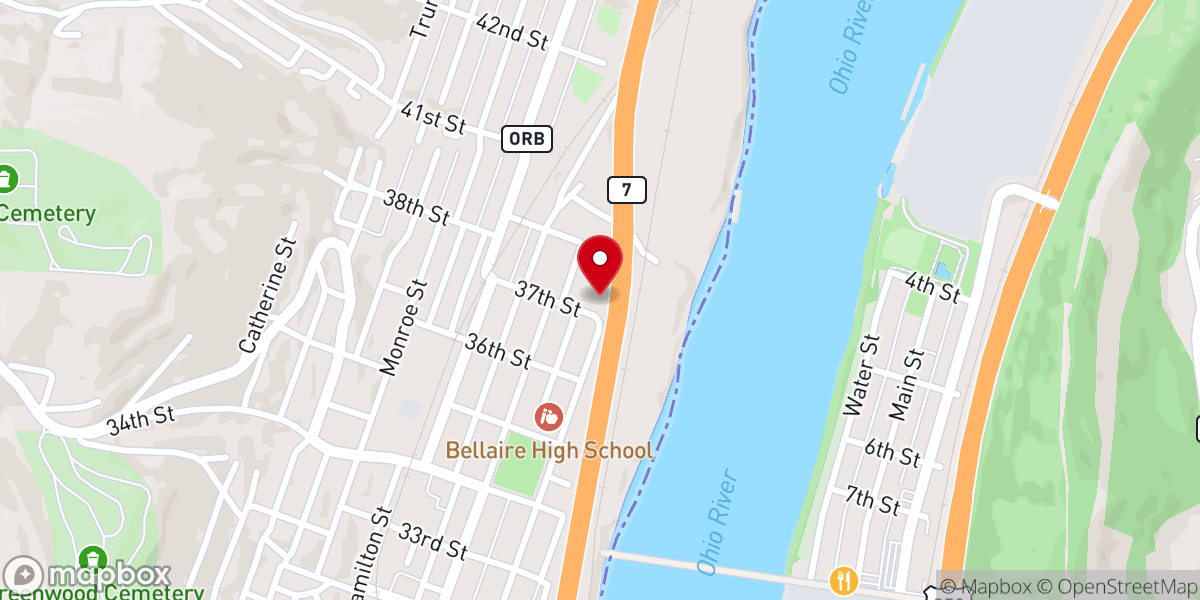 Map showing location of Salvation Army Bellaire