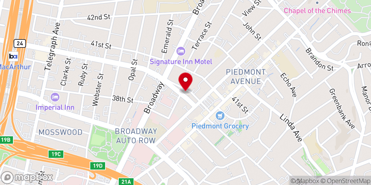 Map showing location of Bay Area Gospel Chapels