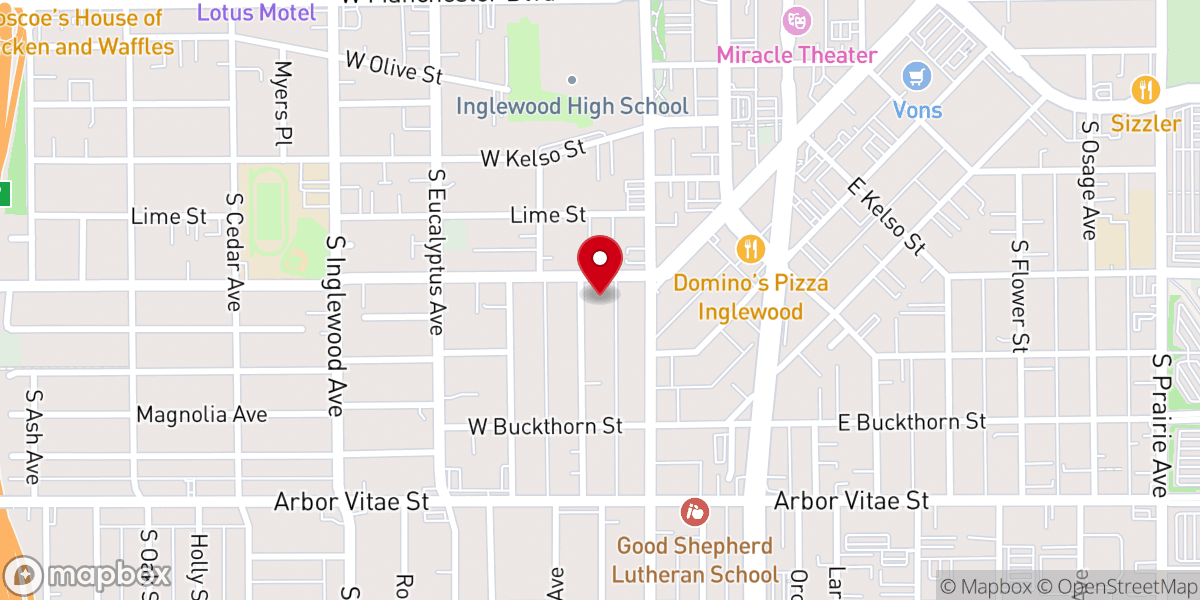 Map showing location of Church of God Pentecostal