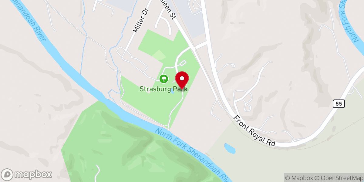 Map showing location of Strasburg Town Park